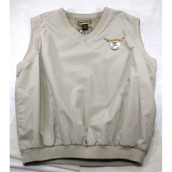 North End XL Beige Sleeveless Golf Vest With Embroidered Logo & Pockets - Picture 1 of 11